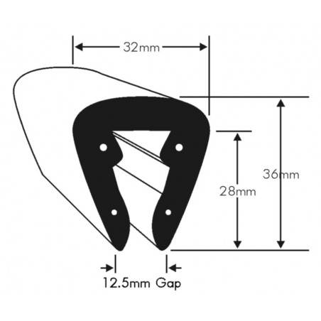 PVC 6 - Liston PVC souple "U" - 12.5 mm