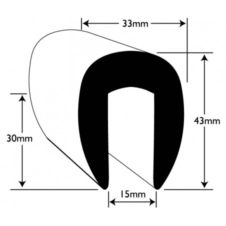 PVC 2010 - Liston PVC souple U - 15mm