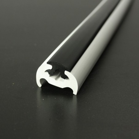 PVC 180 - Liston PVC Souple 27mm blanc noir