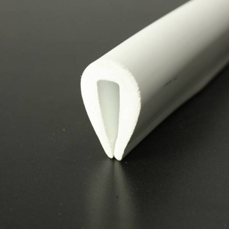 Liston bateau PVC souple U - 9mm blanc Liston bateau PVC souple U - 9mm blanc